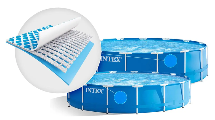 Круглий сімейний каркасний басейн для відпочинку на природі Intex 28200 для всієї родини 305 x 76 cм із міцного матеріалу 4485 літрів - зображення 4