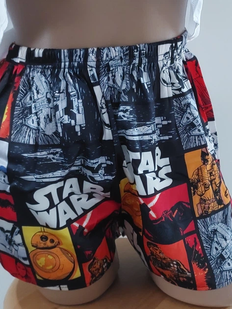Жіноча атласна піжама Star Wars топ на бретелях та яскраві шорти з коміксами M/L Різнобарвний (20164) - изображение 3