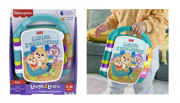 Книга віршів Fisher-Price Вчись і смійся Польська версія (194735381067) - зображення 4