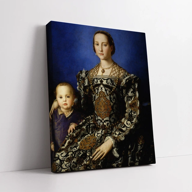 Інтер'єрна картина Портрет Елеонори Толедської, Бронзіно, Bronzino, Portrait of Eleonora di Toledo, 37×30 см (id6964) - зображення 2