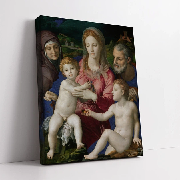 Інтер'єрна картина Свята Родина зі святою Анною, Бронзіно, Bronzino, Holy Family with St.Anne, 37×30 см (id6965) - зображення 2