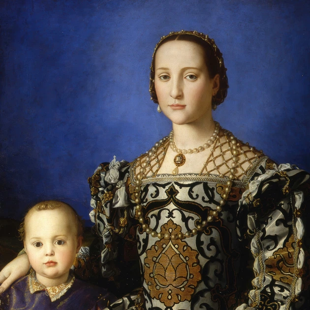 Інтер'єрна картина Портрет Елеонори Толедської, Бронзіно, Bronzino, Portrait of Eleonora di Toledo, 37×30 см (id6964) - зображення 5