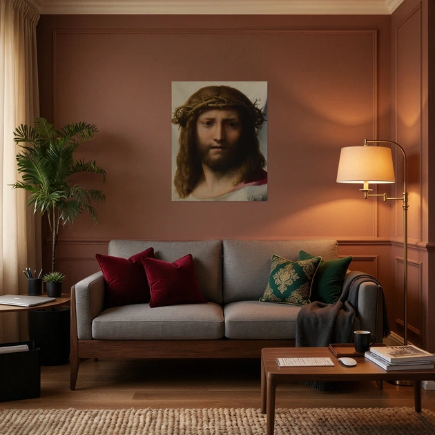 Постер Голова Христа, Антонио да Корреджо, Antonio da Correggio, Head of Christ, A3 37×30 см (id6969) - изображение 2