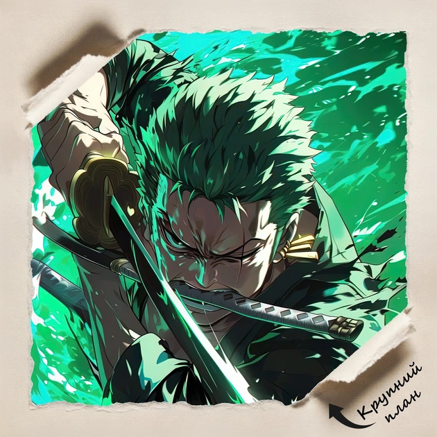 Постер Большой куш, Ван-Пис, Ророноа Зоро, One Piece, Roronoa Zoro, аниме, A1 107×60 см (id6929) - изображение 4