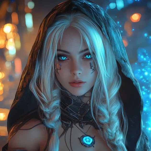 Інтер'єрна картина Кіберпанк-тян, AI-girl, 60×43 см (id6932) - зображення 5