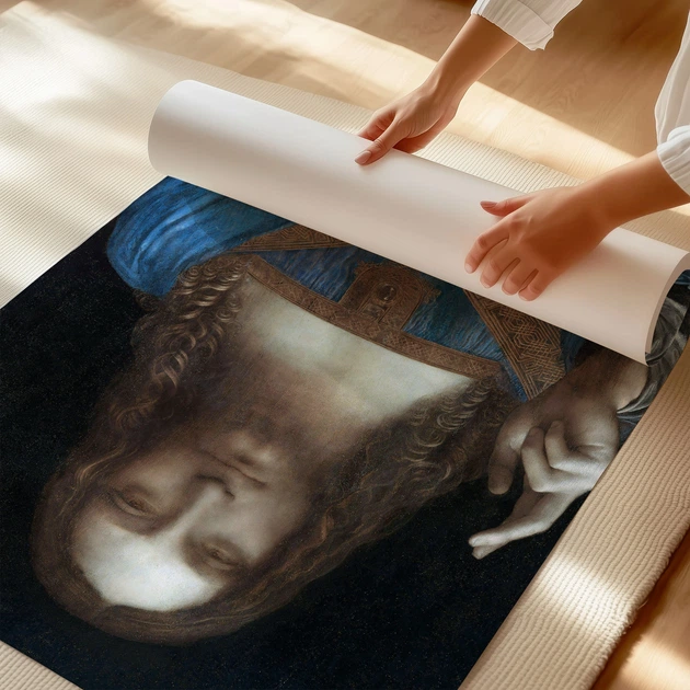 Постер Спаситель мира, Леонардо да Винчи, Leonardo da Vinci, Salvator Mundi, религиозный декор, A2 60×43 см (id6946) - изображение 3