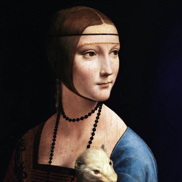 Інтер'єрна картина Пані з горностаєм, Леонардо да Вінчі, Leonardo da Vinci, Lady with an Ermine, 106×79 см (id6951) - зображення 4