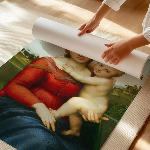 Постер Малая Мадонна Каупера, Рафаэль, Raphael Santi, Small Cowper Madonna, A3 42×30 см (id6958) - изображение 3