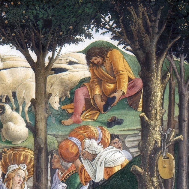 Интерьерная картина Юность Моисея, Сандро Боттичелли, Sandro Botticelli, Youth of Moses, 26×42 см (id6960) - изображение 5