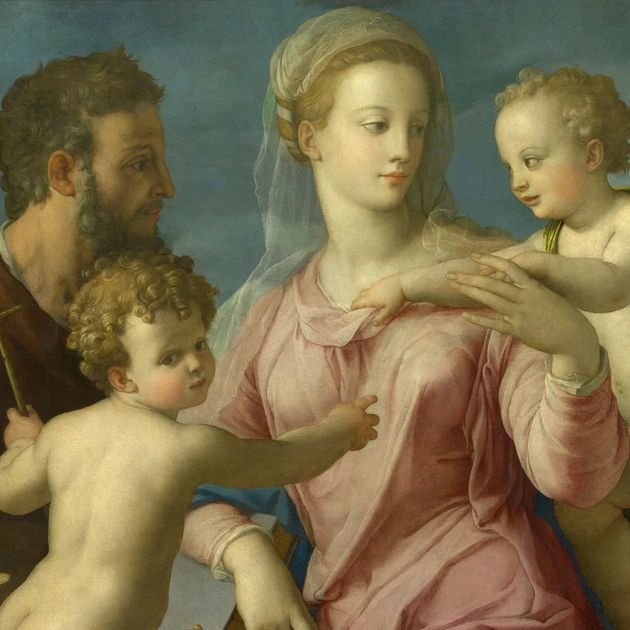 Інтер'єрна картина Мадонна Строганових, Бронзіно, Bronzino, Madonna Stroganoff, 37×30 см (id6967) - зображення 5
