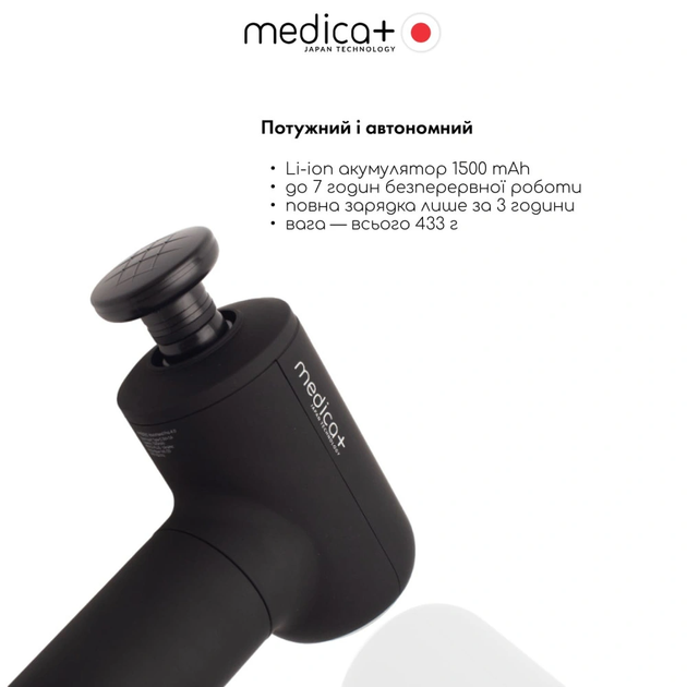 Перкусійний масажер MEDICA+ MassHand Pro 4.0 масажний пістолет для тіла, мʼязів, спини (Japan) - зображення 11