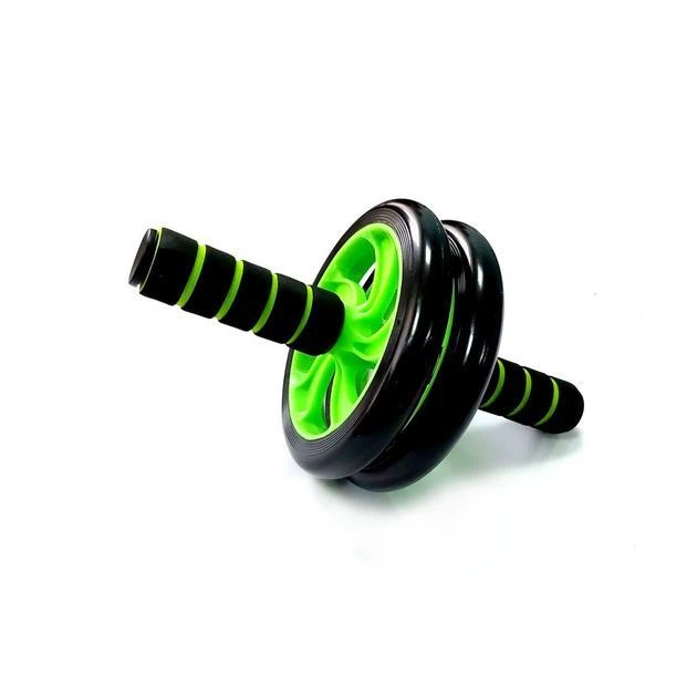 Ролик для пресу подвійний EasyFit колесо Ab Wheel Double з килимком зелений (гімнастичний тренажер колесо для м'язів) - изображение 3