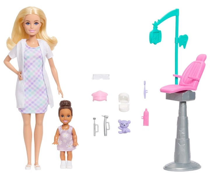 Lalka Mattel Barbie Careers You Can Be Anything — Dentysta z dzieckiem (JMK14) (1194735378715) - obraz 2