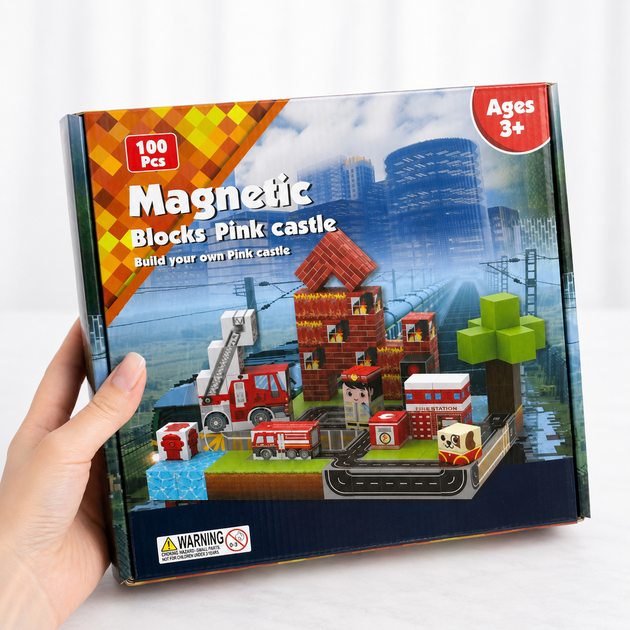 Магнитный конструктор Minecraft 100 шт по игре Майнкрафт Пожарники Mk001035 - изображение 2
