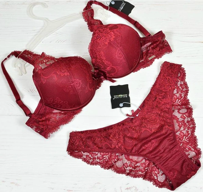 Комплект белья: бюстгальтер push-up и трусики 9362 Balaloum бордо 75B/M - Фото 1 Комплект белья: бюстгальтер push-up и трусики 9362 Balaloum бордо 75B/M - изображение 1