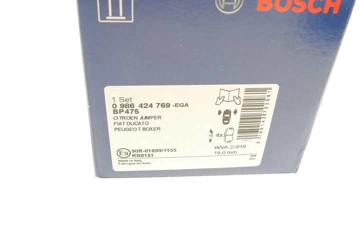 Гальмівні колодки BOSCH 0986424769 Citroen Jumper; Fiat Ducato; Peugeot Boxer 0077364859, 425244, 425245 - зображення 10