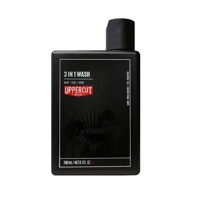 Засіб Uppercut Deluxe 3 in 1 Wash 240 мл для волосся, обличчя й тіла з кокосовою олією, очищенням, зволоженням та ароматом Bay Rum, гель для душу - зображення 6