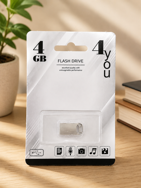 Флеш-накопитель Usb 4Gb 4you 110 Metal series - Фото 1 Флеш-накопитель Usb 4Gb 4you 110 Metal series - изображение 1