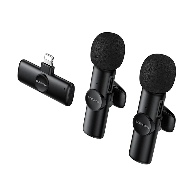 Бездротова мікрофонна система BOROFONE BFK16A Winner dual-mic (Lightning) Black - Фото 4 Бездротова мікрофонна система BOROFONE BFK16A Winner dual-mic (Lightning) Black - изображение 4