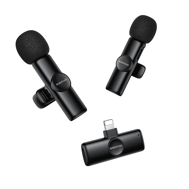 Бездротова мікрофонна система BOROFONE BFK16A Winner dual-mic (Lightning) Black - Фото 6 Бездротова мікрофонна система BOROFONE BFK16A Winner dual-mic (Lightning) Black - изображение 6