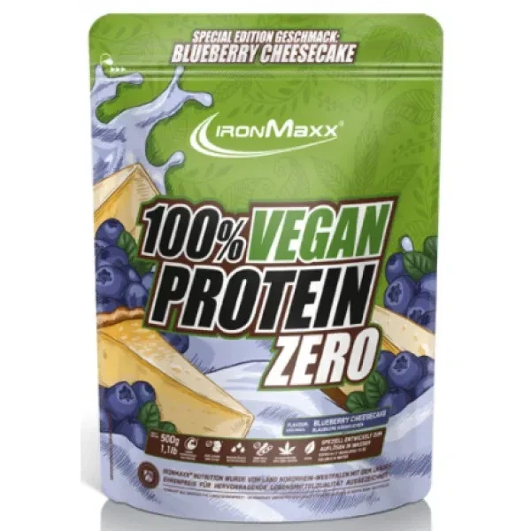 100% Vegan Protein Zero — 500 г (пакет) — Чорничний чизкейк - Фото 1 100% Vegan Protein Zero — 500 г (пакет) — Чорничний чизкейк - зображення 1