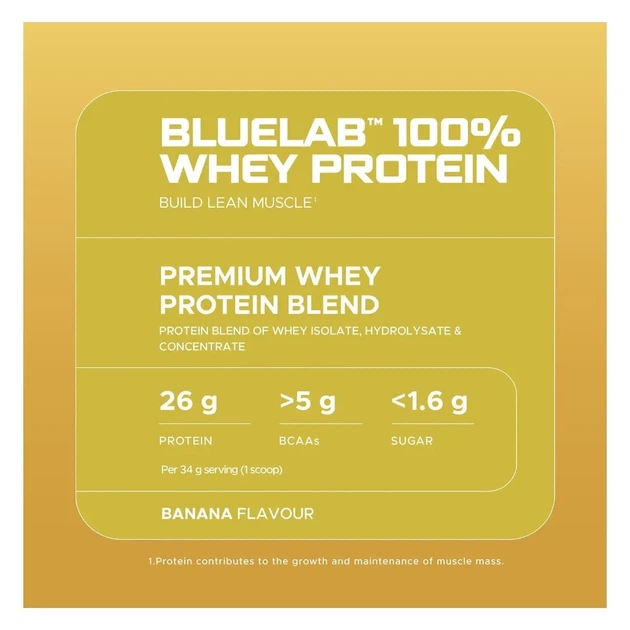 Сироватковий протеїн Blue Lab 100% Whey Premium Protein USN, банан, 2 кг - зображення 3