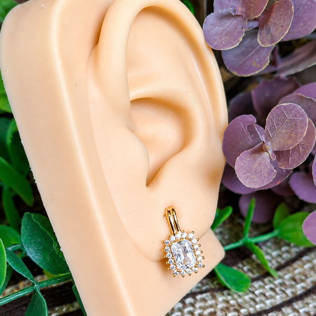 Сережки Xuping Jewelry довжина 1.7см ширина 8мм медичне золото позолота 18К с1688 - зображення 2