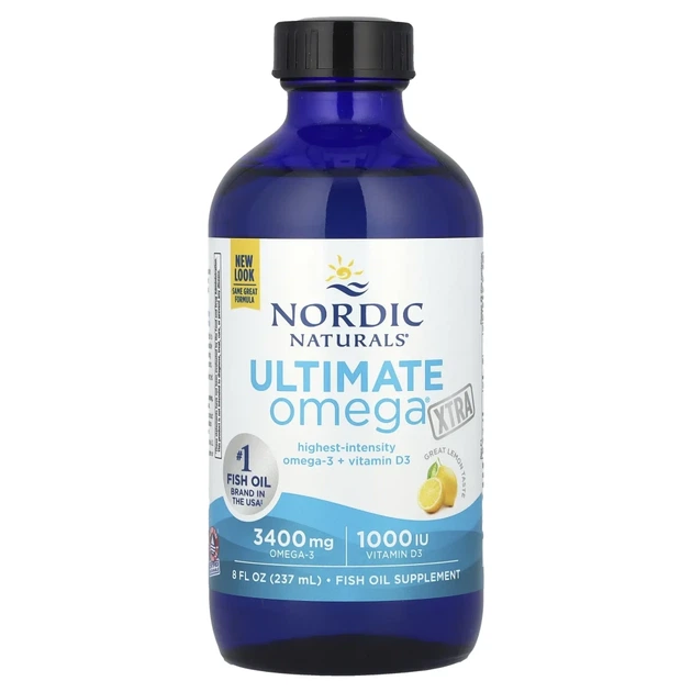 Омега Екстра Nordic Naturals (Ultimate Omega-3 XTRA) 237 мл зі смаком лимона (NOR-01806) - Фото 1 Омега Екстра Nordic Naturals (Ultimate Omega-3 XTRA) 237 мл зі смаком лимона (NOR-01806) - зображення 1
