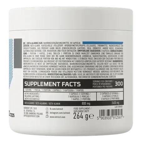 Бета-аланін Ostrovit Beta-Alanine 2400 мг 300 капсул (OST-12561) - зображення 3