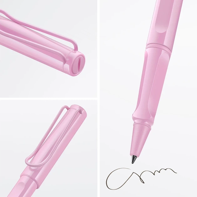 Ручка-ролер LAMY Safari світло-рожева M63 синій стрижень (4032328) - Фото 4 Ручка-ролер LAMY Safari світло-рожева M63 синій стрижень (4032328) - зображення 4