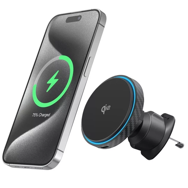Автотримач з бездротовою зарядкою Proove Titanium Circle Qi2 15W black (WHTC15010003) - зображення 3