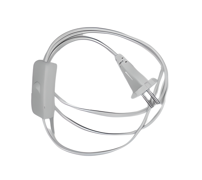 Шнур-бра 1,2м білий (400) з прохідним вимикачем - зображення 2