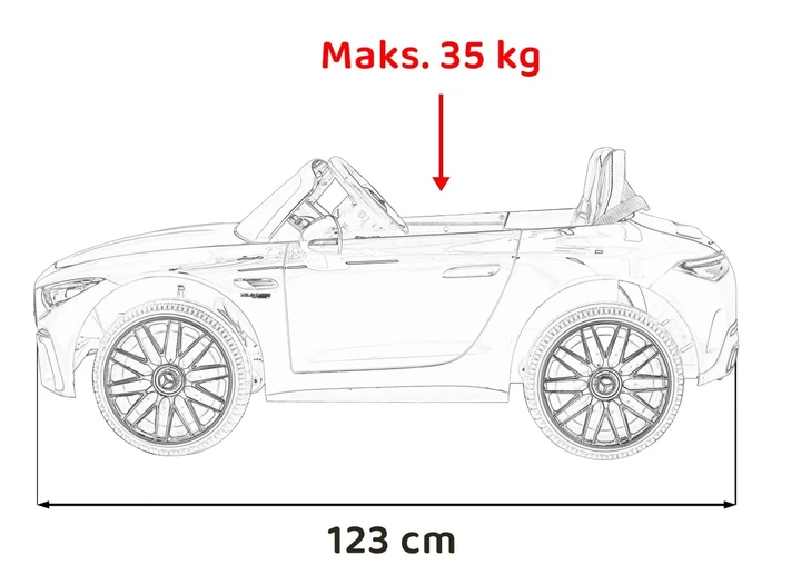Електромобіль для дітей Mercedes Benz AMG SL63 білий PA.DK-SL63.BIA (5903864940466) - зображення 13