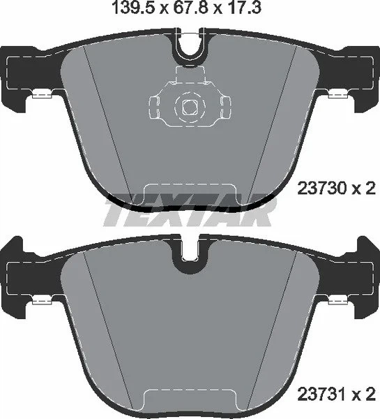 Гальмівні колодки TEXTAR 2373001 BMW X5, 3 Series, 7 Series, 6 Series, 5 Series, X6, 1 Series 34212228429, 34212284296, 34212284685 - Фото 2 Гальмівні колодки TEXTAR 2373001 BMW X5, 3 Series, 7 Series, 6 Series, 5 Series, X6, 1 Series 34212228429, 34212284296, 34212284685 - зображення 2