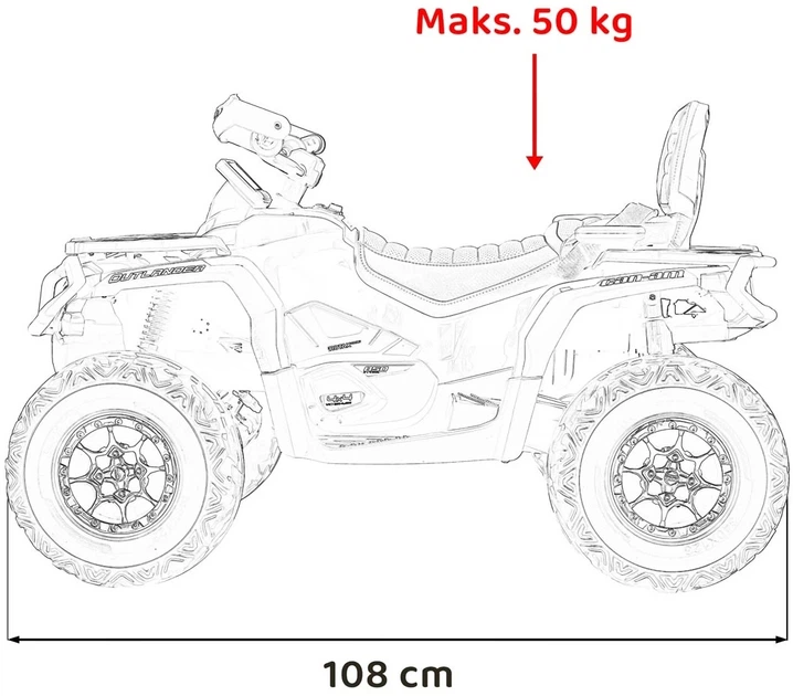 Електроквадроцикл для дітей Can Am Outlander ATV сірий PA.DK-CA005.2.4GHZ.SZA (5903864982664) - зображення 11