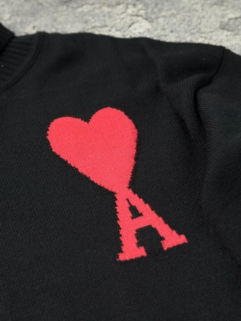 Гольф AMI PARIS (big logo) S Чорний - изображение 3