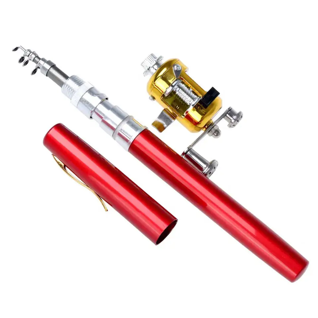 Мини удочка мини в форме ручки Fish Pen Fishing катушка, крючки с приманкой, леска - зображення 3