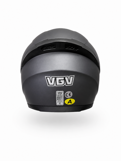 Шлем Интеграл VGV Matte Gray Размер М | Мотошлем для мотоцикла, скутера и мопеда DOT - изображение 3