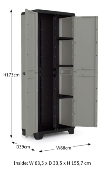 Багатофункціональна шафа пластикова Keter Planet MP Cabinet 246639 сіра - изображение 5