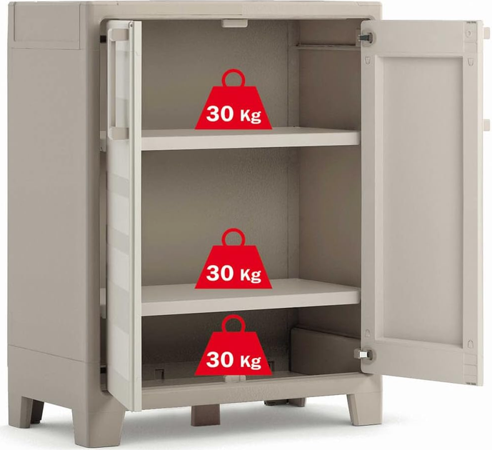 Шкаф багатофункціональний пластиковий Keter Kis Gulliver Cabinet Low 240862 бежевий - зображення 3