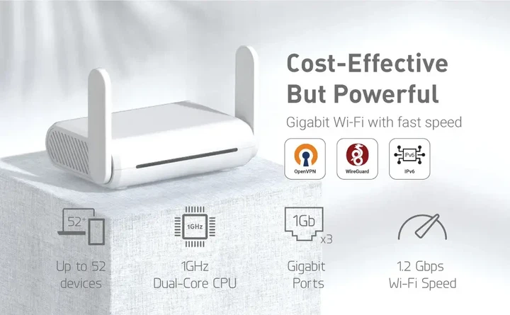 Гігабітний роутер GL.iNet GL-SFT1200 (Opal) безпечний Wi-Fi-маршрутизатор для подорожей AC1200 дводіапазонний бездротовий - Фото 3 Гігабітний роутер GL.iNet GL-SFT1200 (Opal) безпечний Wi-Fi-маршрутизатор для подорожей AC1200 дводіапазонний бездротовий - зображення 3