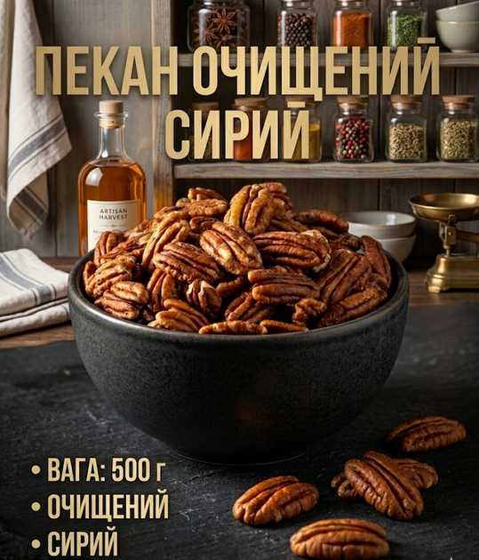 Пекан очищенный сырой 500 г натуральные ядра отборный орех для перекуса - Фото 1 Пекан очищенный сырой 500 г натуральные ядра отборный орех для перекуса - изображение 1