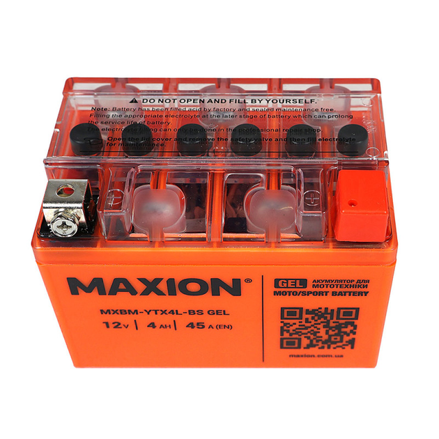 Гелиевый мото аккумулятор MAXION YTX4L-BS 12V 4Ah для скутера мопеда GEL - изображение 3