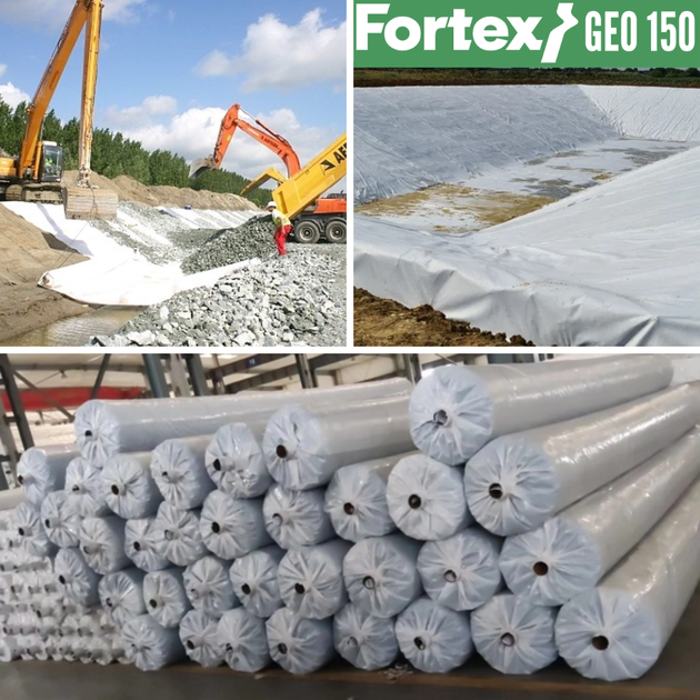 Геотекстиль нетканий PP Fortex Geo 150 г/м2, S13NW, 6 х 100 м, 600 м2 - зображення 13