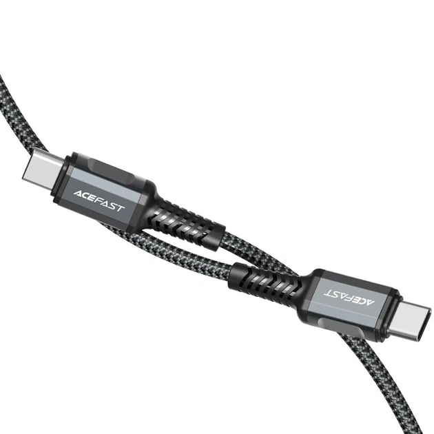 Кабель ACEFAST C1-03 Type-C to Type-C 3A, 1.2m, nylon, aluminum connectors, Black - изображение 3