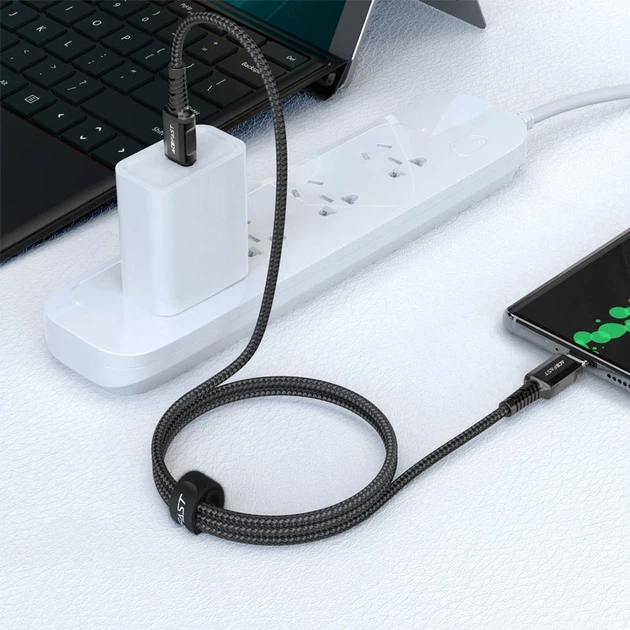 Кабель ACEFAST C1-03 Type-C to Type-C 3A, 1.2m, nylon, aluminum connectors, Black - изображение 5