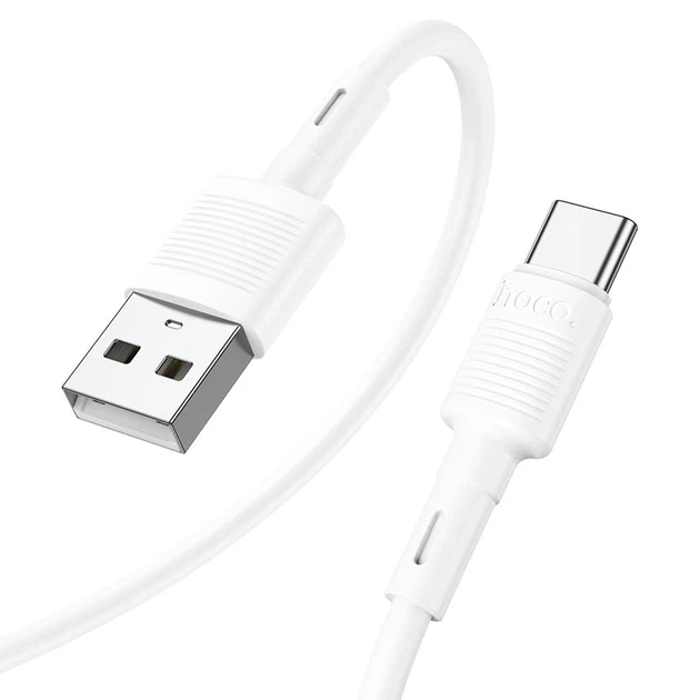 Кабель HOCO X83 USB to Type-C 3A, 1m, PVC, PVC connectors, White - Фото 3 Кабель HOCO X83 USB to Type-C 3A, 1m, PVC, PVC connectors, White - изображение 3