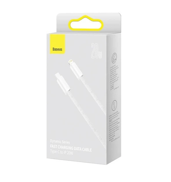 Кабель Baseus Dynamic Series Fast Charging Data Cable Type-C to iP 20W 1m White - Фото 2 Кабель Baseus Dynamic Series Fast Charging Data Cable Type-C to iP 20W 1m White - изображение 2