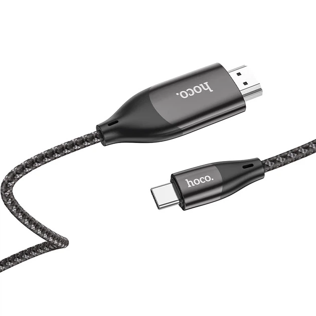 Кабель HOCO UA16 Type-C to HDTV HD on-screen cable Metal Gray - Фото 4 Кабель HOCO UA16 Type-C to HDTV HD on-screen cable Metal Gray - зображення 4