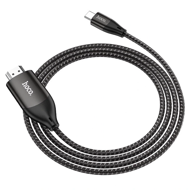 Кабель HOCO UA16 Type-C to HDTV HD on-screen cable Metal Gray - Фото 5 Кабель HOCO UA16 Type-C to HDTV HD on-screen cable Metal Gray - зображення 5